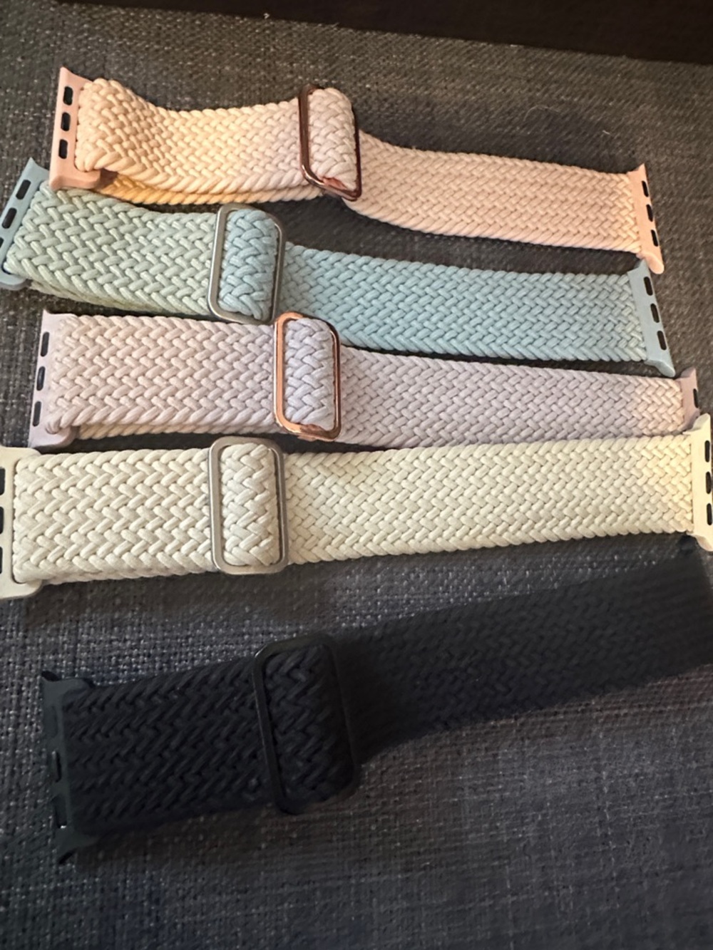 Braided Stretch Watch Band - Black, Cream, Pink, Blue, Tan for Apple Watch 38
